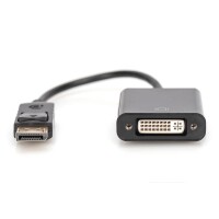 DIGITUS AK-340409-001-S - DisplayPort Adapterkabel, DP - DVI (24+5) St/Bu, 0.15m,m/interlock, DP 1.1a komp., CE, sw