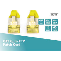 DIGITUS DK-1644-A-005/Y - CAT 6A S-FTP Patchkabel, Cu, LSZH AWG 26/7, Länge 0,5 m, Farbe Gelb