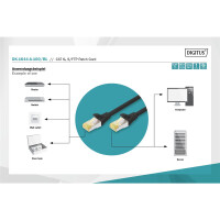 DIGITUS DK-1644-A-100/BL - CAT 6A S-FTP Patchkabel, Cu, LSZH AWG 26/7, Länge 10 m, Farbe Schwarz