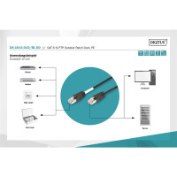 DIGITUS DK-1644-010/BL-OD - CAT 6 S-FTP Outdoor Patchkabel, Cu, PE AWG 27/7, Länge 1 m, schwarze Außenmantelfarbe