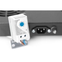 DIGITUS DN-19-FAN-4-HO-SW - Lüftereinheit für 483 mm (19")-Montage 4 Lüfter, Thermostat, Schalter, schwwarz (RAL 9005