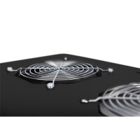 DIGITUS DN-19-FAN-2-B-N - Dachlüftereinheit für Unique Netzwerk & Dynamic 2 Lüfter, Thermostat, Schalter, Schwarz(RAL 9005)