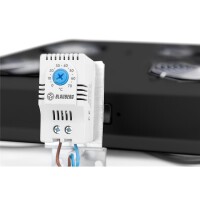 DIGITUS DN-19-FAN-2-B-N - Dachlüftereinheit für Unique Netzwerk & Dynamic 2 Lüfter, Thermostat, Schalter, Schwarz(RAL 9005)