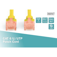 DIGITUS DK-1617-020/Y - CAT 6 U-UTP Patchkabel, Cu, LSZH AWG 26/7, Länge 2 m, Farbe Gelb