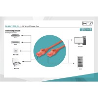 DIGITUS DK-1617-005/R - CAT 6 U-UTP Patchkabel, Cu, LSZH AWG 26/7, Länge 0,50 m, Farbe Rot