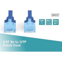 DIGITUS DK-1512-005/B - CAT 5e U-UTP Patchkabel, PVC AWG 26/7, Länge 0,5 m, Blau