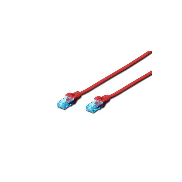 DIGITUS DK-1512-005/R - CAT 5e U-UTP Patchkabel, PVC AWG 26/7, Länge 0,5 m, Rot