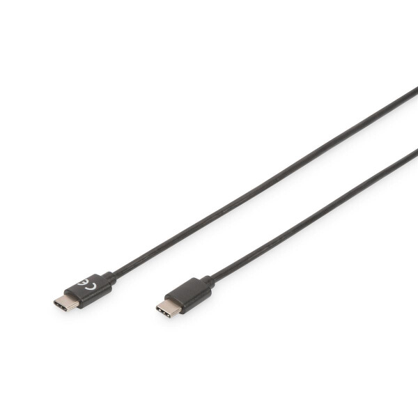 DIGITUS AK-300138-010-S - USB Type-C Anschlusskabel, Type-C - C St/St, 1.0m, 3A, 480MB, 2.0 Version, sw