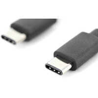 DIGITUS AK-300138-010-S - USB Type-C Anschlusskabel, Type-C - C St/St, 1.0m, 3A, 480MB, 2.0 Version, sw