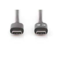 DIGITUS AK-300138-018-S - USB Type-C Anschlusskabel, Type-C - C St/St, 1.8m, 3A, 480MB, 2.0 Version, sw