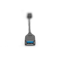 DIGITUS AK-300315-001-S - USB Typ-C Adapterkabel, OTG, Type-C - A St/Bu, 0,15m, 3A, 5GB, 3.0 Version, sw