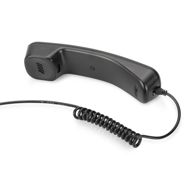 DIGITUS DA-70772 - USB Telefonhörer / Handset USB A-RJ10 Stecker, Kabellänge: 1,80-1,90 m