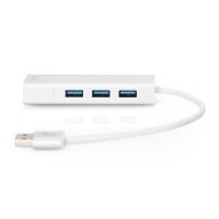 DIGITUS DA-70250-1 - USB 3.0, 3-Port HUB & Gigabit LAN Adapter 3xUSB A/F,1xUSB A/M,1xRJ45 LAN, Win/Mac OS