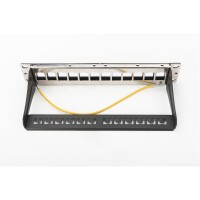 DIGITUS DN-91420 - Modular Patch Panel, geschirmt, 12-Port Blank,1HE,254mm (10") Rack Mount,schwarz RAL 9005