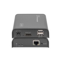 DIGITUS DS-55202 - HDMI KVM Extender, 120 m, Full HD, 1080p via Netzwerkkabel (Cat 5, 5E, 6),