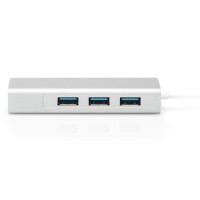 DIGITUS DA-70255 - 3 Port USB 3.0 Type-C Hub mit Gigabit Ethernet 3xUSB A/F,1xUSB A/M,1xRJ45 LAN, Win/Mac OS
