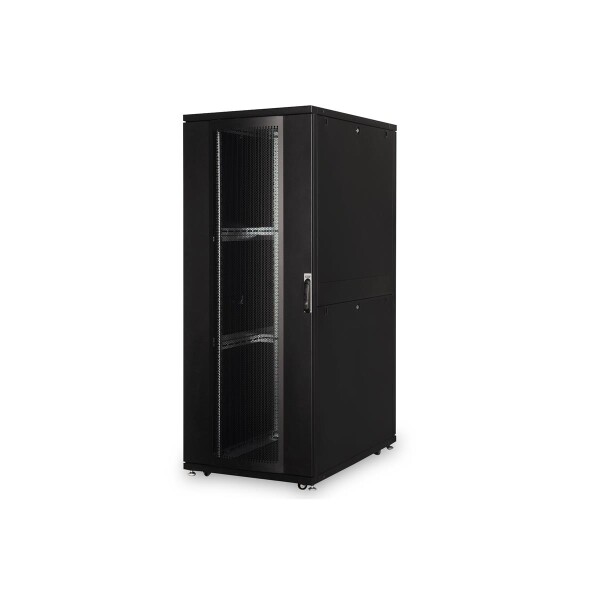 DIGITUS DN-19-SRV-42U-8/12B - 42HE Serverschrank, Unique, 2050x800x1200 mm perforierte Stahltüren, Farbe schwarz (RAL 9005)