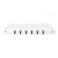 DIGITUS DN-96320-4 - FO Spleißbox, 1HE, bestückt, 6x SC DX, OM4 inkl. Spleißkassette, farbige Pigtails, Kupplungen