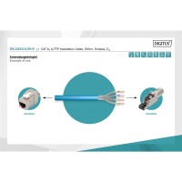 DIGITUS DK-1623-A-VH-5 - CAT 6A U-FTP Installationskabel, 500 MHz Eca (EN 50575), AWG 23/1, 500 m Trommel, Sx, Blau