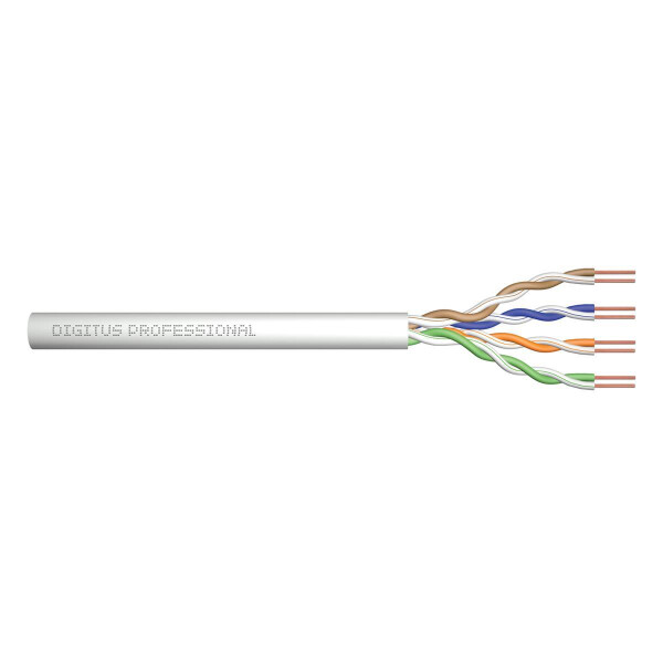 DIGITUS DK-1511-V-305-1 - CAT 5e U-UTP Installationskabel, 100 MHz Eca (PVC), AWG 24/1, 305 m Karton, Sx, Grau