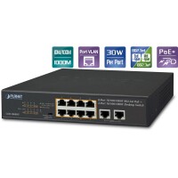 PoE Switch  8x10/100/1000 19"