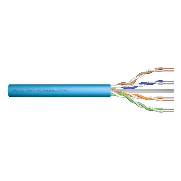 DIGITUS DK-1613-A-VH-305 - CAT 6A U-UTP Installationskabel, 500 MHz Eca (EN 50575), AWG 23/1, 305 m Trommel, Sx, Blau