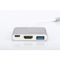 DIGITUS DA-70838-1 - USB Type-C Multi Adapter 4K 30Hz HDMI 1 USB C port for PD 100W, 1 USB 3.0 port