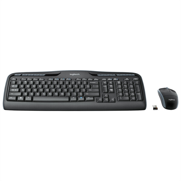 Logitech Wireless Combo MK330 - Volle Größe (100%) - Kabellos - USB - QWERTZ - Schwarz - Maus enthalten