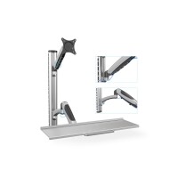 DIGITUS DA-90354 - Arbeitsplatz (Monitor, Tastatur) Wandmontage 27 Zoll, 6 kg, VESA 100x100, silber