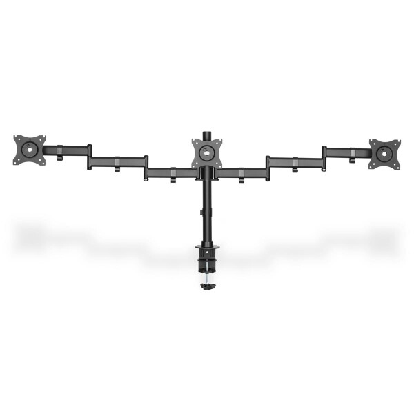 DIGITUS DA-90362 - Triplemonitor Tisch-Klemmhalterung, 15-27",schwarz max Bel. 3x8Kg,VESA max100x100