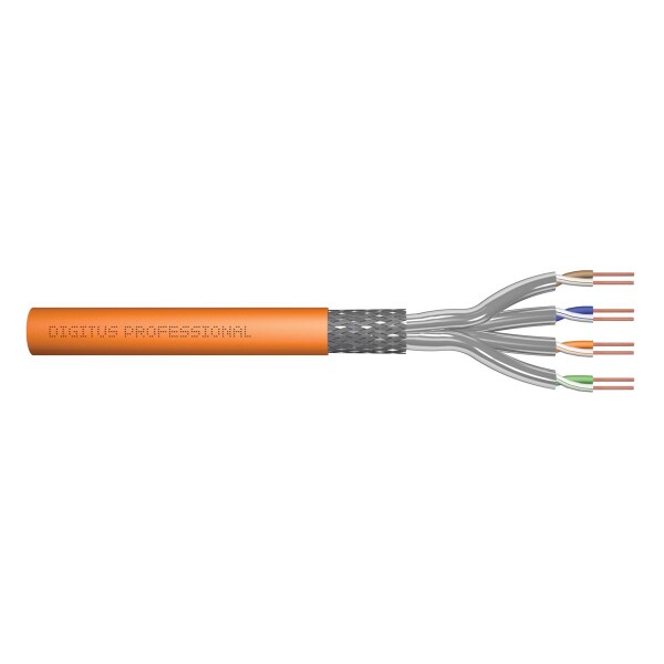 DIGITUS DK-1743-VH-5 - CAT 7 S-FTP Installationskabel, 1200 MHz Dca (EN 50575), AWG 23/1, 500m, simplex, orange
