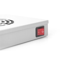 DIGITUS DN-19-FAN-2-HO - Lüftereinheit für 483 mm (19")-Montage 2 Lüfter, Thermostat, Schalter, grau (RAL 7035)