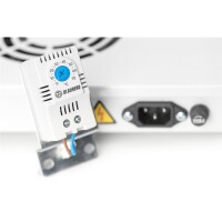 DIGITUS DN-19-FAN-2-HO - Lüftereinheit für 483 mm (19")-Montage 2 Lüfter, Thermostat, Schalter, grau (RAL 7035)