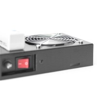 DIGITUS DN-19-FAN-2-WM-T-SW - Dachlüftereinheit für Wandgehäuse 2 Lüfter, Therm., Schalt., Schwarz (RAL 9005)