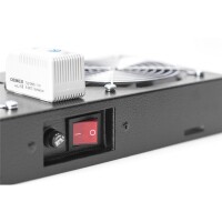 DIGITUS DN-19-FAN-2-WM-T-SW - Dachlüftereinheit für Wandgehäuse 2 Lüfter, Therm., Schalt., Schwarz (RAL 9005)