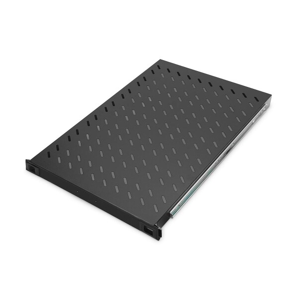 DIGITUS DN-19-TRAY-2-1000-SW - 1HE ausziehb. Fachboden für 1000 mm tiefe Schränke 44x483x720 mm, bis 65 kg, schwarz (RAL 9005)
