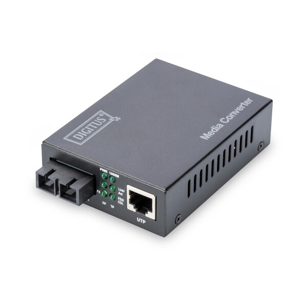 DIGITUS DN-82121-1 - Gigabit Ethernet Medienkonverter, Singlemode SC Stecker, 1310nm, bis zu 20km