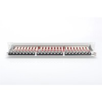 DIGITUS DN-91624S-EA - CAT 6A Patch Panel, geschirmt,1HE, 24-Port, 8P8C, RAL 7035, 483 mm (19")