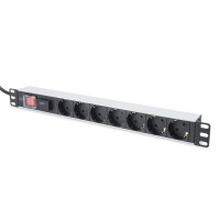 DIGITUS DN-95407 - 1HE Aluminium Steckdosenleiste, Rack...