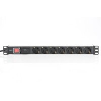 DIGITUS DN-95407 - 1HE Aluminium Steckdosenleiste, Rack...