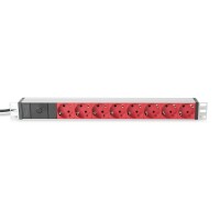 DIGITUS DN-95410-R - 1U Aluminium PDU, 8x rote CEE 7/7...