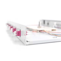 DIGITUS DN-96330-4 - LWL Spleißbox, 1HE, bestückt, 6x LC DX, OM4 inkl. Spleißkass., gefärbte Pigtails, Kupplungen