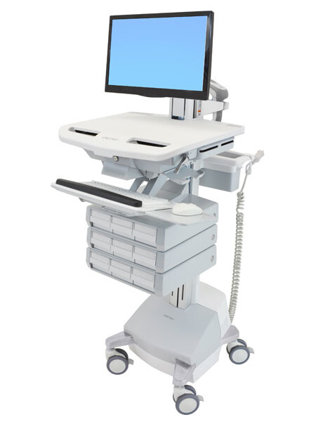 Ergotron StyleView - Multimedia-Wagen - Aluminium - Grau - Weiß - Aluminium - Kunststoff - Zink Stahl - Flachbildschirm - 16,8 kg - 61 cm (24")