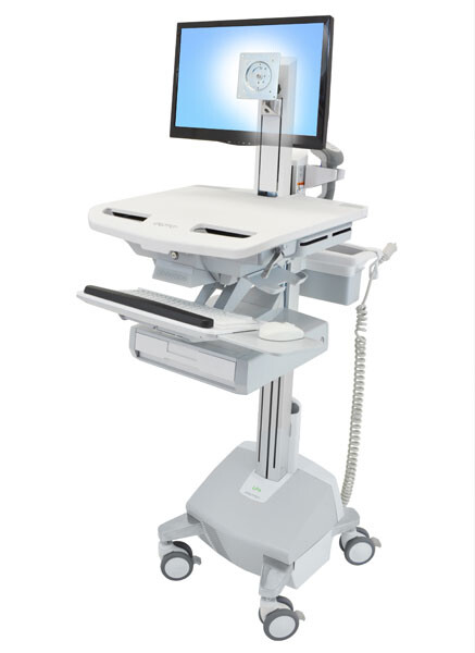 Ergotron StyleView - Multimedia-Wagen - Aluminium - Grau - Weiß - Aluminium - Kunststoff - Zink Stahl - Flachbildschirm - 15 kg - 55,9 cm (22")