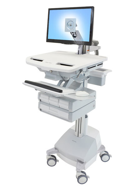 Ergotron StyleView - Multimedia-Wagen - Aluminium - Grau - Weiß - Aluminium - Kunststoff - Zink Stahl - Flachbildschirm - 17,3 kg - 61 cm (24")