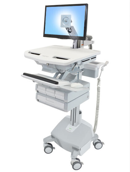 Ergotron StyleView - Multimedia-Wagen - Aluminium - Grau - Weiß - Aluminium - Kunststoff - Zink Stahl - Flachbildschirm - 15,9 kg - 61 cm (24")