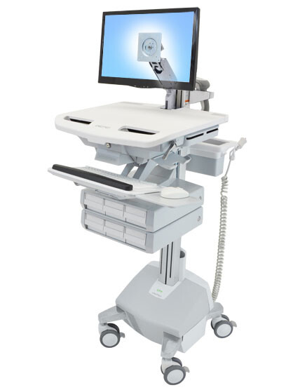 Ergotron StyleView - Multimedia-Wagen - Aluminium - Grau - Weiß - Aluminium - Kunststoff - Zink Stahl - Flachbildschirm - 15 kg - 61 cm (24")