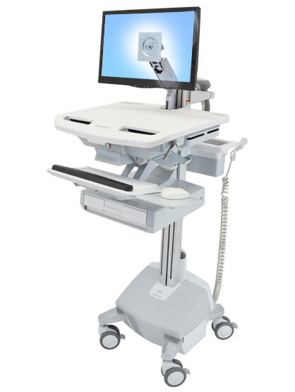 Ergotron StyleView - Multimedia-Wagen - Aluminium - Grau - Weiß - Aluminium - Kunststoff - Zink Stahl - Flachbildschirm - 15 kg - 61 cm (24")