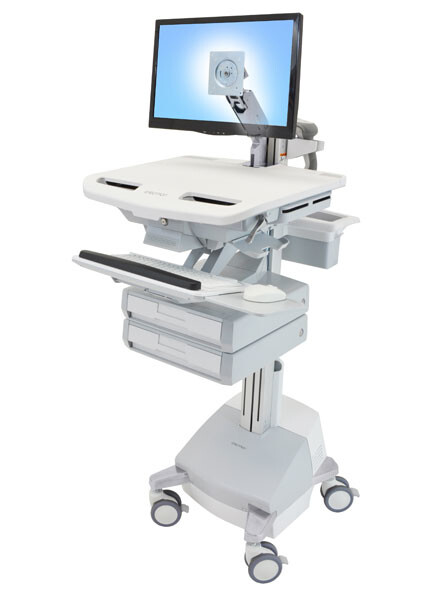 Ergotron StyleView - Multimedia-Wagen - Aluminium - Grau - Weiß - Aluminium - Kunststoff - Zink Stahl - Flachbildschirm - 17,7 kg - 61 cm (24")
