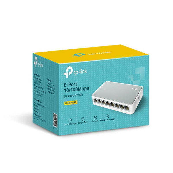 TP-LINK TL-SF1008D 8-Port 10/100Mbps Desktop Switch - Switch - 8 x 10/100